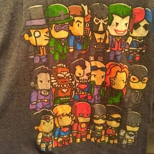 Scribblenauts chibi marvel movie adult characters men's M pop figure grey shirt